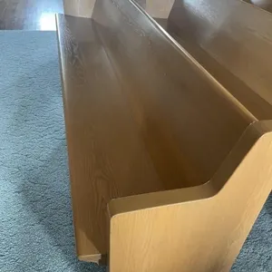 Wooden church pew  w/ hymnal rest - 10’ long
