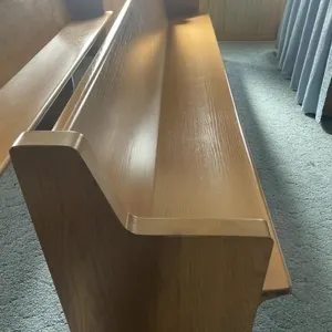 Wooden church pew  w/ hymnal rest - 10’ long