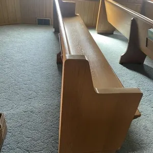 Wooden church pew  w/ hymnal rest - 10’ long