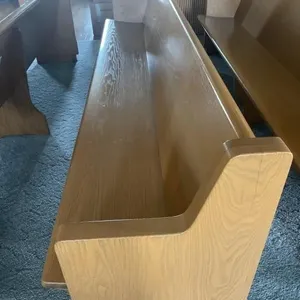 Wooden church pew  w/ hymnal rest - 10’ long