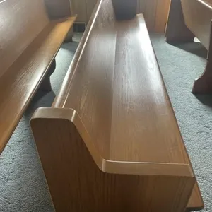 Wooden church pew  w/ hymnal rest - 10’ long