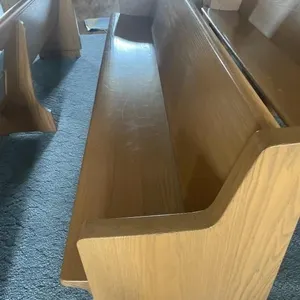 Wooden church pew  w/ hymnal rest - 10’ long