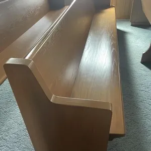 Wooden church pew  w/ hymnal rest - 10’ long
