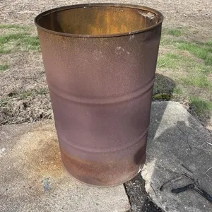 Metal trash barrel