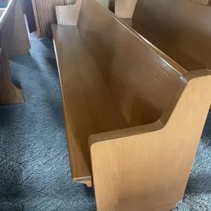Wooden church pew  with hymnal rest - 10’ long