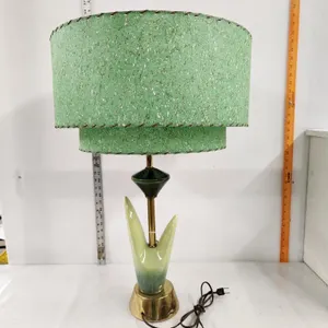 Mid Century Table Lamp w/green fibreglass shade