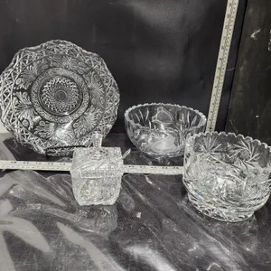 Cut Crystal Bowls (3) , Pinwheel Jam Jar