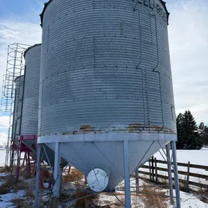 Westeel 14' 1800 5 Ring Hopper Bottom Grain Bin w/ Slide Handle Gate Opener, Rocket Aeration Tube, Full bin indicator, Skid * To be removed by Septemb
