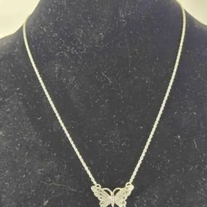 Butterfly necklace on chain; 20" total length