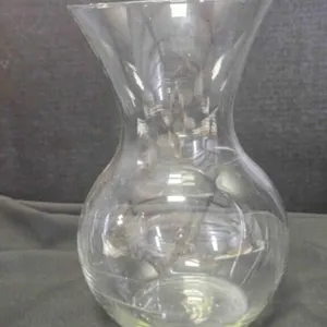 Vase; 10" tall clear flower vase; Sweetheart shape