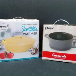 Parini 8-inch Glazed Stoneware Tortilla Warmer