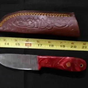 Drop Point Knife With Sheath
