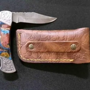 Folding Pocket Knife With Sheath