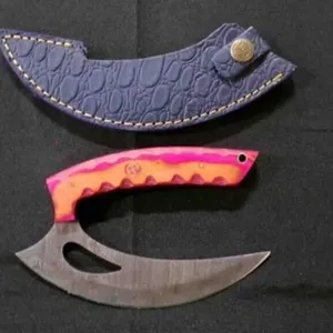 Ulu-Knife With Leather Sheath