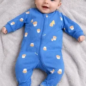 Pekkle 3M Blue Baby Sleeper Suit with Organic Cotton