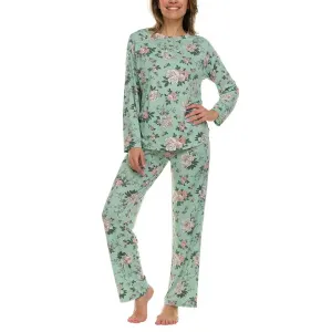 Flora Nikrooz 2-Piece Pyjama Set - Size L/G Mint Green With Floral Pattern