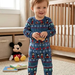 Disney 9M 2-Pack Infant Sleepers Featuring Holiday Mickey Mouse Design