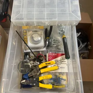 Tool Set with Hardware Assortment, Hand Tools, and Components