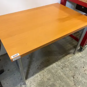 Wood Top Table With Metal Legs, 4′ x 29” x 31.5”