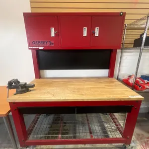 Osprey Steel Workbench With Cabinetry, Pegboard, and Vise