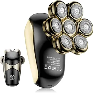 Detachable Head Shavers, SHPAVVER 5 in 1 Electric Razor IPX7 Waterproof for Bald Men