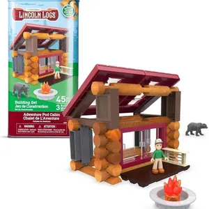 Lincoln Logs Adventure Pod Cabin Building Set, 45 pieces, 3 Builds