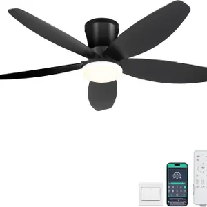 42" Ceiling Fans with Lights-Low Profile Ceiling Fan with Light and Remote/APP Control