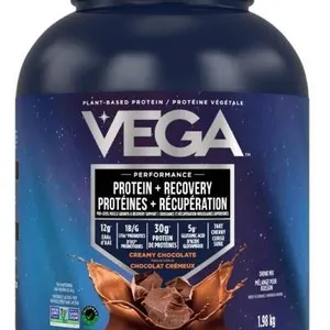 Vega Performance Protein + Recovery, Creamy Chocolate, 1.23 kg, Plant-Based Protein