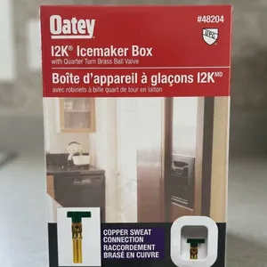 Oatey I2K Icemaker Box With Quarter Turn Brass Ball Valve #48204