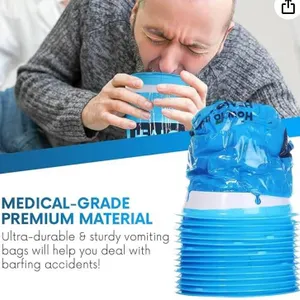 Healqu Hospital Vomit Bags - 60 Pack 1000ml Car Throw Up Bag - for Airsick Travel & Motion Sickness 