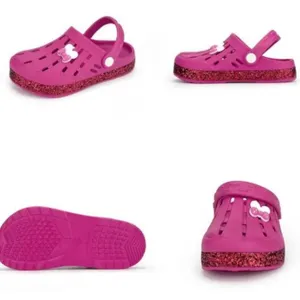 Nedaan Glitter Toddler Kids Clogs  (Rose Red) Size 8/9