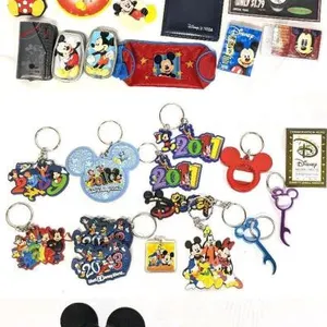 Disney memorabilia lot Disney Lot Mickey Mouse Keychains, 1995 Magnet, Figurines, Disney Parks Animal Kingdom Badge Overall good collectible condition