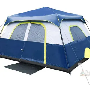 New - QOMOTOP 8-Person Camping Tent, Instant Cabin Tent, Easy Setup in 60 Seconds, Weatherproof Family Tent for Camping, Outdoors & Travel, with V