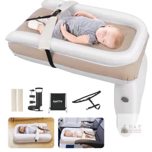 New - Pahtto Inflatable Airplane Bed for Children, Portable Travel Mattress for Toddlers and Babies with Hand Pump, Aeroplane Travel Utensils . Can al