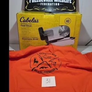 Cabelas 7.5" Food Slicer, 5XL SWF Hoodie,