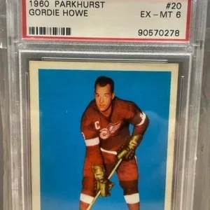 1960 Graded 6 Gordie Howe Parkhurst Hockey Card.