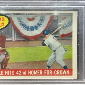 1959 Graded 7 Mickey Mantle TOPPS Baseball Card.