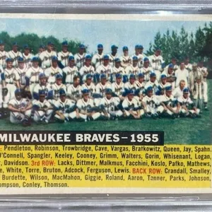 1956 Graded 7 TOPPS Atlanta Braves Team Baseball