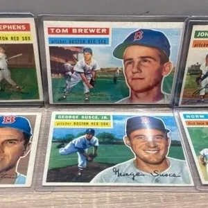 6 1950�s Boston Red Sox Baseball Cards. *DC