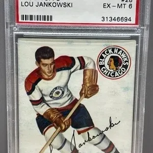 1954 Graded 6 Lou Jankowski TOPPS Hockey Card.