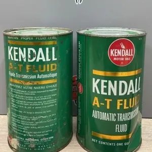 2 EMPTY Kendall A-T FLUID 1 QT ATF Cans.