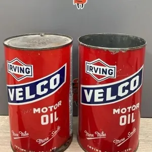 2 EMPTY 1 QT Velco Oil Cans.