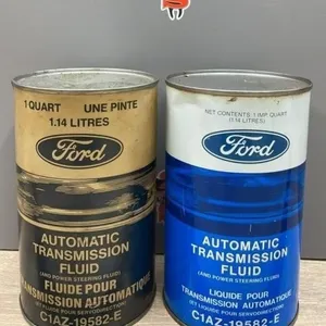 2 EMPTY 1 WQT Ford ATF Cans (left Cardboard)
