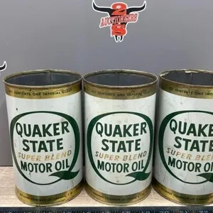 3 EMPTY 1 QT Quaker State Oil Cans.