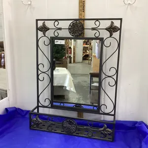 METAL FRAMED MIRROR WITH SHELF