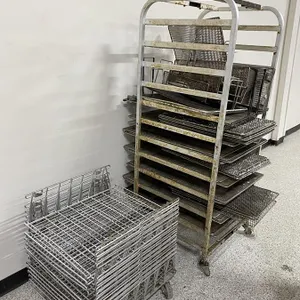 Tray Rack w/ Trays & Rolling Cart (Broken Wheel)
 UNRESERVED