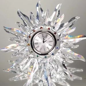 Swarovski Solaris Table Clock no. 229402, 5" in diameter. From the 1998 Exquisite Accents series, in