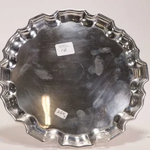 Birks Sterling silver tray with sculpted edge 8" diameter