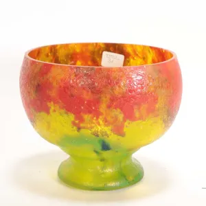 Unsigned Ernest Steinwald & Co. Czechoslovakian glass vase, model 65 with multiple colours and ice c