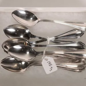 Eleven matching sterling silver tea spoons